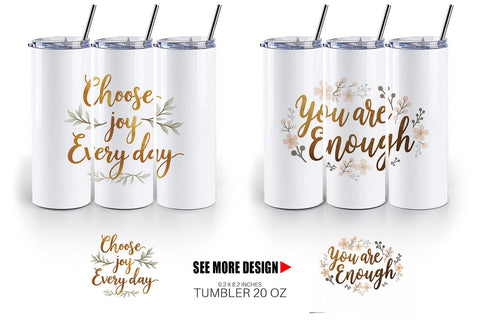 Tumbler Elegant Gold Motivational Quotes Sublimation artnoy 