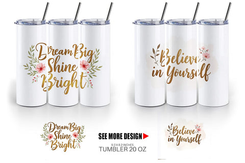Tumbler Elegant Gold Motivational Quotes Sublimation artnoy 
