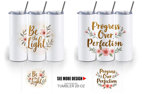 Tumbler Elegant Gold Motivational Quotes Sublimation artnoy 