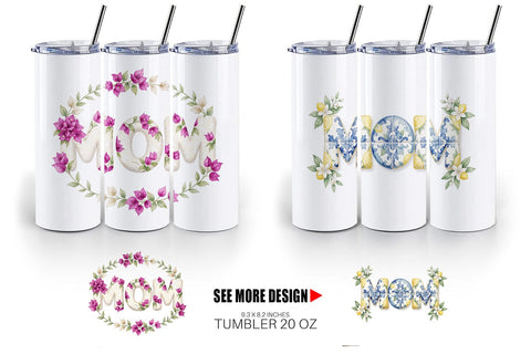 Tumbler Elegant Lemon MOM Mediterranean Sublimation artnoy 