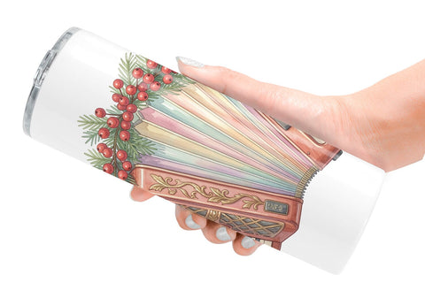 Tumbler Elegant Musical Holiday Watercolor Sublimation artnoy 