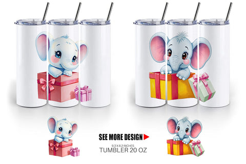 Tumbler Elephant Gift Sublimation artnoy 