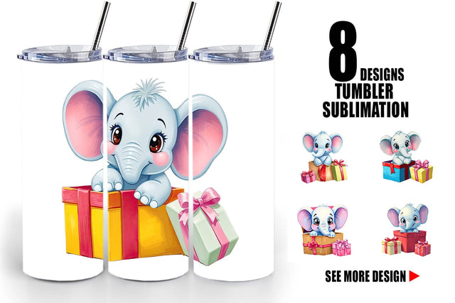 Tumbler Elephant Gift Sublimation artnoy 