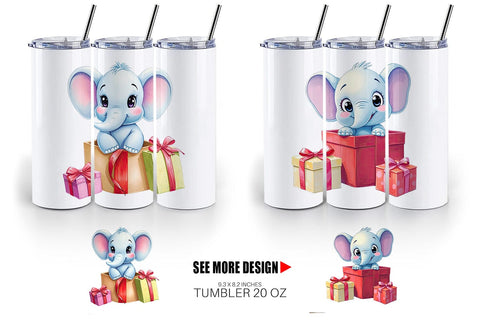 Tumbler Elephant Gift Sublimation artnoy 