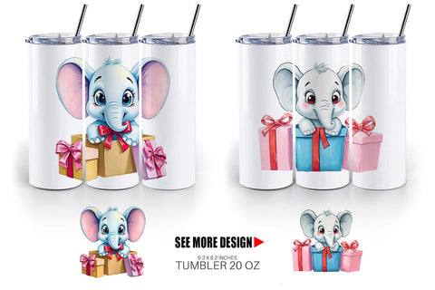 Tumbler Elephant Gift Sublimation artnoy 
