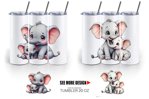 Tumbler Elephant Mother's Day Sublimation artnoy 
