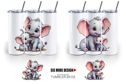 Tumbler Elephant Mother's Day Sublimation artnoy 