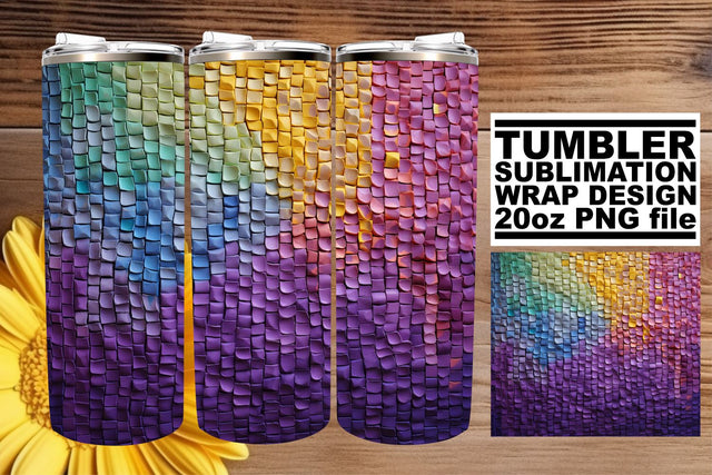 Tumbler Embroidery Delight: 3D Abstract Sublimation afrosvg 