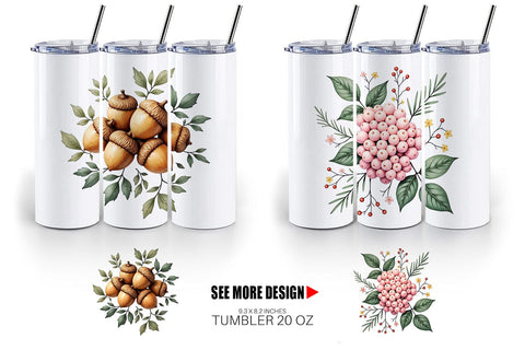 Tumbler Enchanted Autumn Forest Sublimation artnoy 