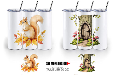 Tumbler Enchanted Autumn Forest Sublimation artnoy 