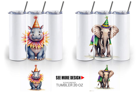 Tumbler Enchanted Forest Masquerade Animal Sublimation artnoy 