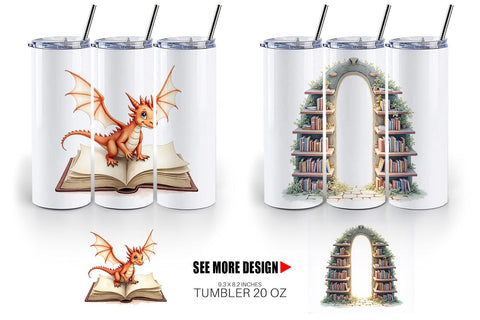 Tumbler Enchanted Reading Nook Sublimation artnoy 