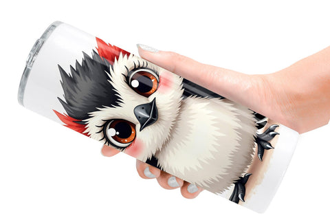 Tumbler Enchanted Winter Birds Watercolor Sublimation artnoy 