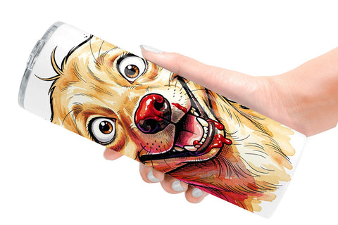 Tumbler Enthusiastic BBQ Dog Watercolor Sublimation artnoy 