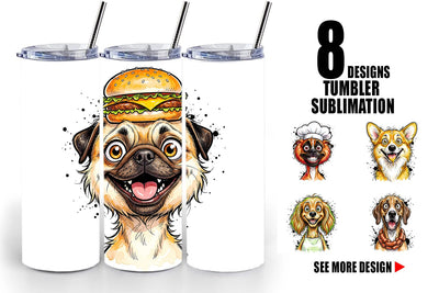 Tumbler Enthusiastic BBQ Dog Watercolor Sublimation artnoy 