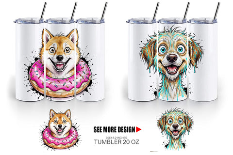 Tumbler Enthusiastic Wet Dog Pool Party Sublimation artnoy 