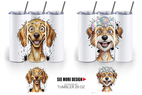 Tumbler Enthusiastic Wet Dog Pool Party Sublimation artnoy 