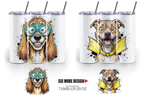 Tumbler Enthusiastic Wet Dog Pool Party Sublimation artnoy 