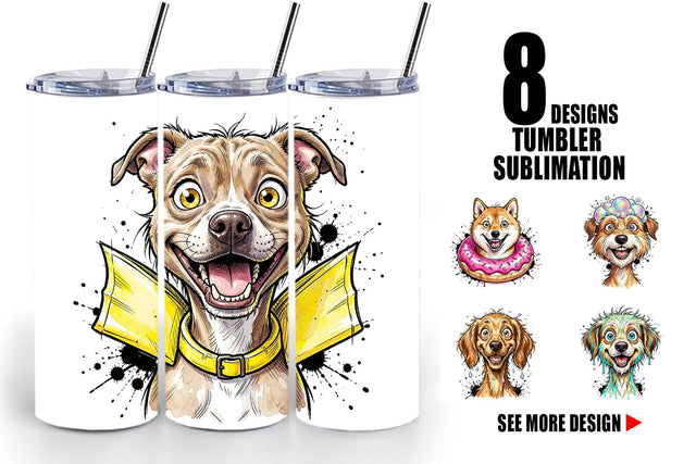 Tumbler Enthusiastic Wet Dog Pool Party Sublimation artnoy 