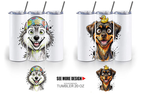 Tumbler Enthusiastic Wet Dog Pool Party Sublimation artnoy 