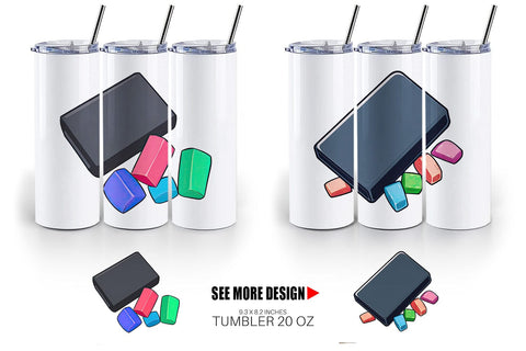 Tumbler Eraser and Chalk Sublimation artnoy 
