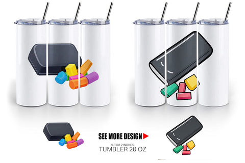Tumbler Eraser and Chalk Sublimation artnoy 