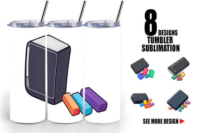 Tumbler Eraser and Chalk Sublimation artnoy 