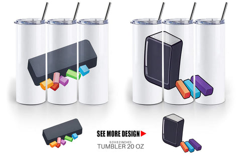 Tumbler Eraser and Chalk Sublimation artnoy 