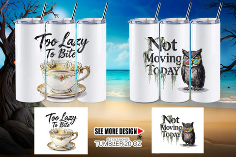 Tumbler Eternally Lazy Goth Summer Quote Sublimation artnoy 