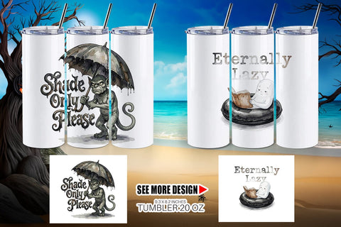 Tumbler Eternally Lazy Goth Summer Quote Sublimation artnoy 