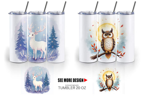 Tumbler Ethereal Forest Creatures Sublimation artnoy 