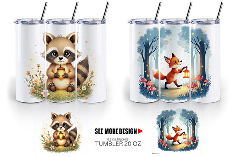 Tumbler Ethereal Forest Creatures Sublimation artnoy 