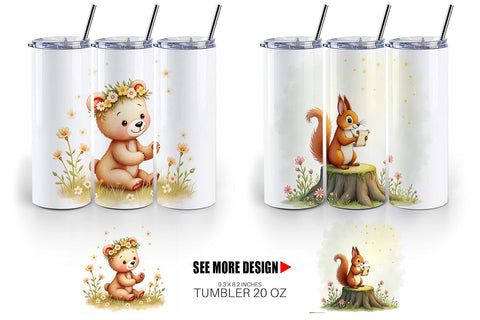 Tumbler Ethereal Forest Creatures Sublimation artnoy 