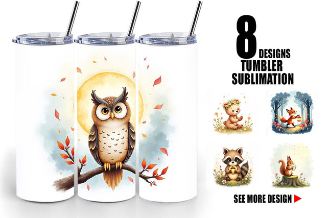 Tumbler Ethereal Forest Creatures Sublimation artnoy 