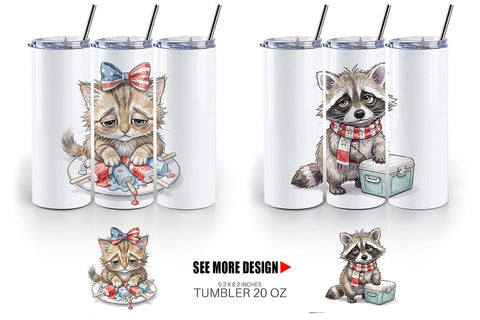Tumbler Exhausted BBQ Animal Burnout Vibes Sublimation artnoy 