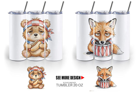 Tumbler Exhausted BBQ Animal Burnout Vibes Sublimation artnoy 