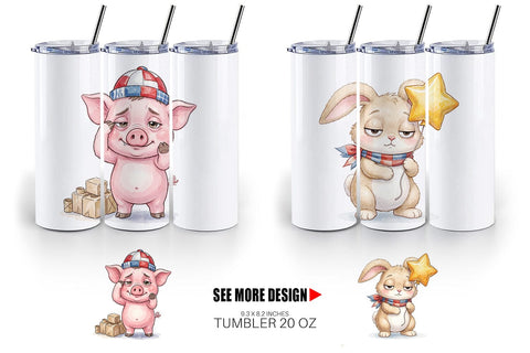 Tumbler Exhausted BBQ Animal Burnout Vibes Sublimation artnoy 