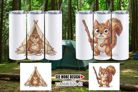 Tumbler Exhausted Hiker Animal Watercolor SVG artnoy 