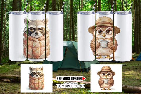 Tumbler Exhausted Hiker Animal Watercolor SVG artnoy 