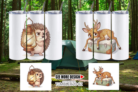 Tumbler Exhausted Hiker Animal Watercolor SVG artnoy 