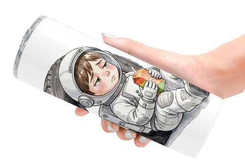 Tumbler Exhausted Kid Astronaut Space Burnout Sublimation artnoy 