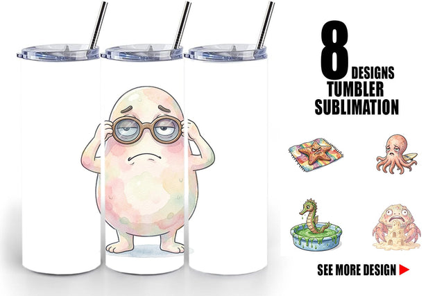 Tumbler Exhausted Mutant Beach Sublimation artnoy 