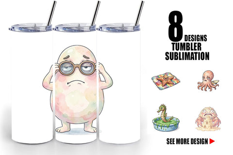 Tumbler Exhausted Mutant Beach Sublimation artnoy 