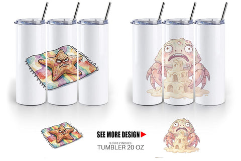 Tumbler Exhausted Mutant Beach Sublimation artnoy 