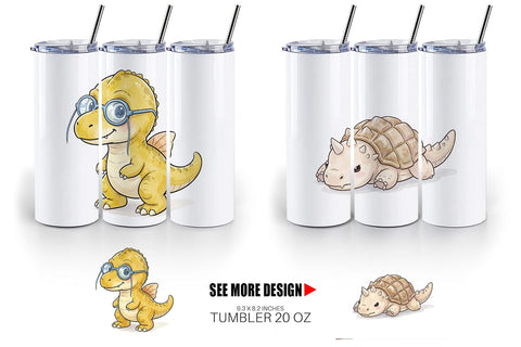Tumbler Exhausted Office Dinosaur Sublimation artnoy 