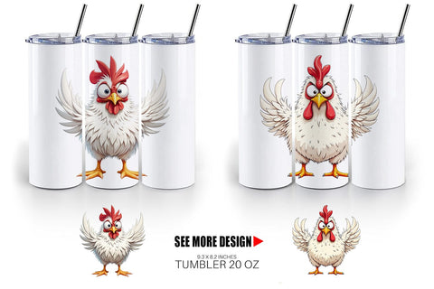 Tumbler Expressive Chicken Sublimation artnoy 