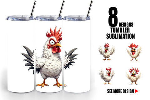 Tumbler Expressive Chicken Sublimation artnoy 