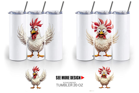 Tumbler Expressive Chicken Sublimation artnoy 