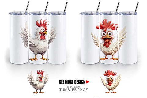 Tumbler Expressive Chicken Sublimation artnoy 