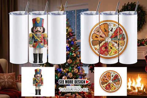 Tumbler Fabric Christmas Treat Patchwork Sublimation artnoy 